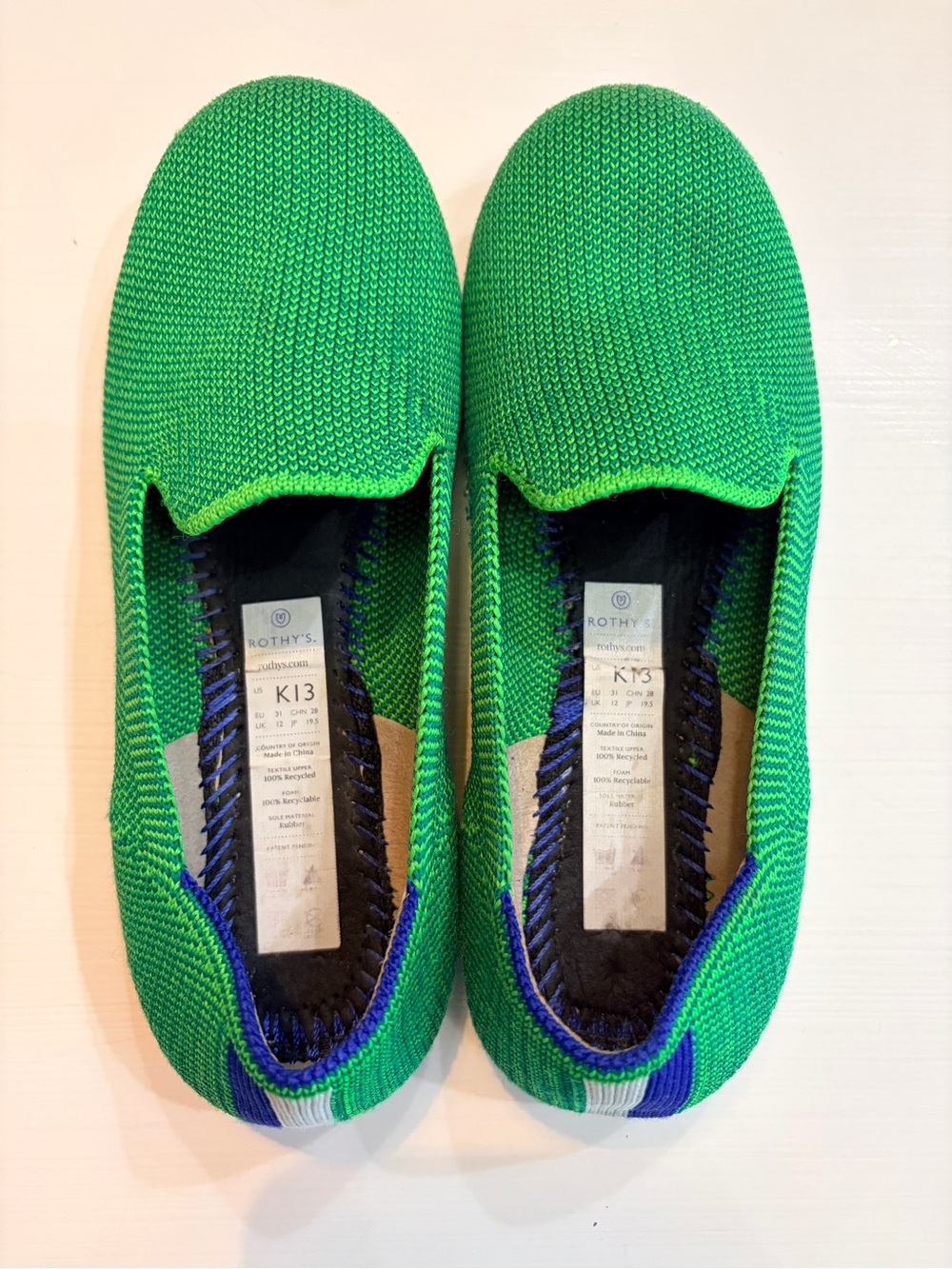 Rothy's Kids Loafer in Bright Green (Jellybean) - Size 13